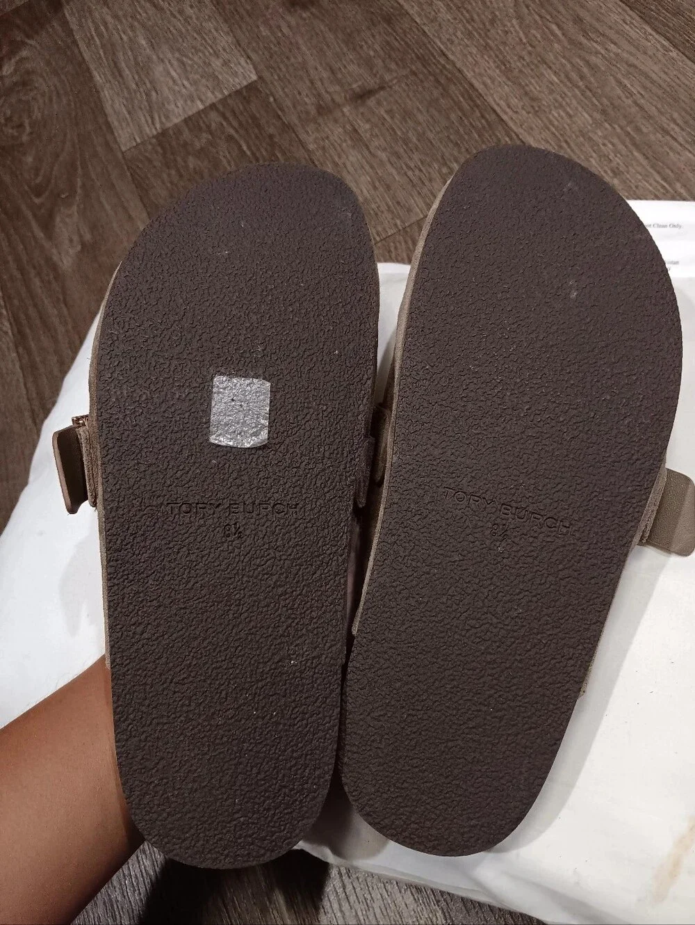 Tory Burch MELLOW MULE Brown Suede Slip-On Buckle Slides